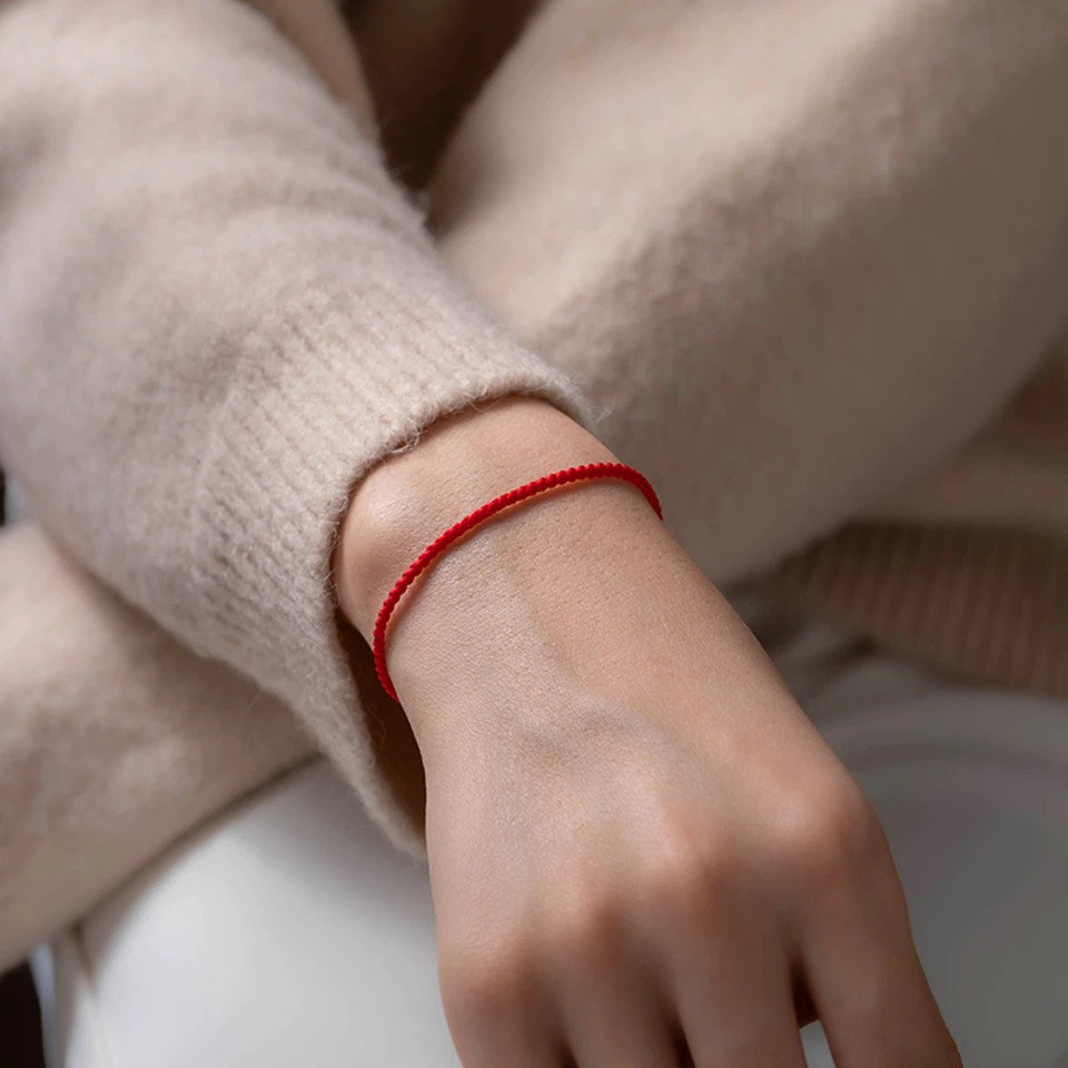 Handmade Red String Bracelet Gold Clasp Protection Good Luck Rope Jewelry