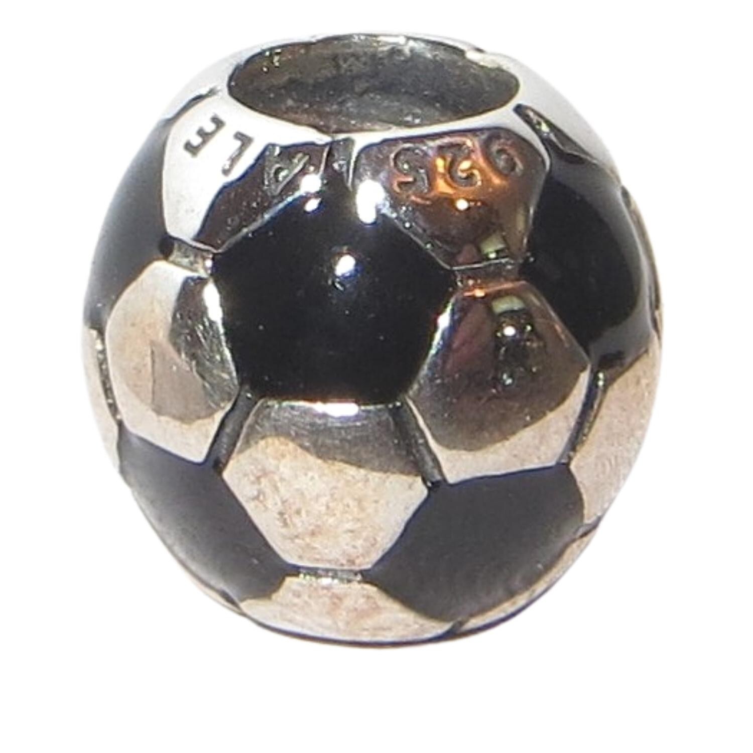 Pandora Soccer Ball Black Enamel & Sterling .925 Charm 790406