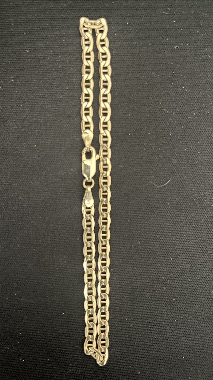 10K Gold Mariner Link Bracelet With Lobster Clasp