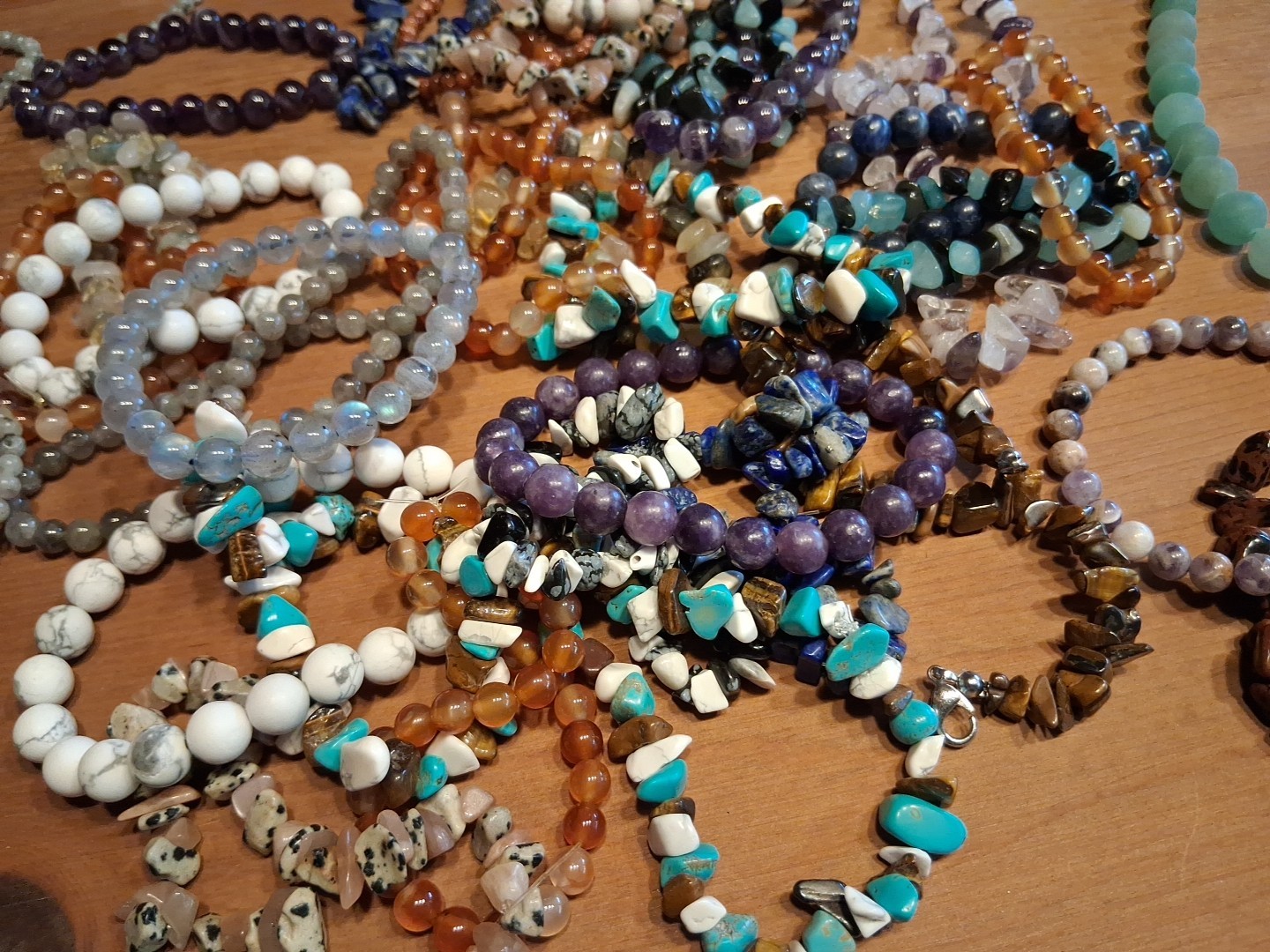 Stone Chips Beaded Stretchy Bracelet Mixed Wholesale Lot