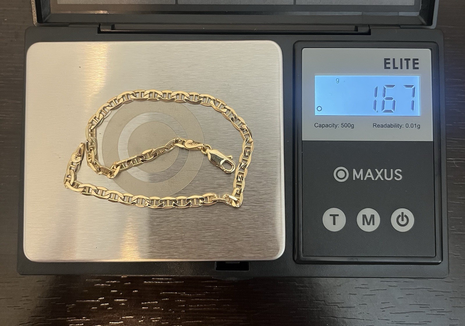 10K Gold Mariner Link Bracelet With Lobster Clasp
