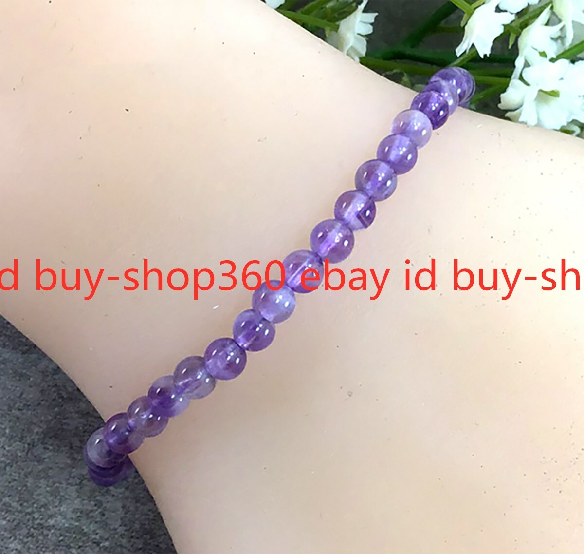 Natural Purple Amethyst Stretchy Bracelet February Birthstone 4mm6mm8mm10mm12mm