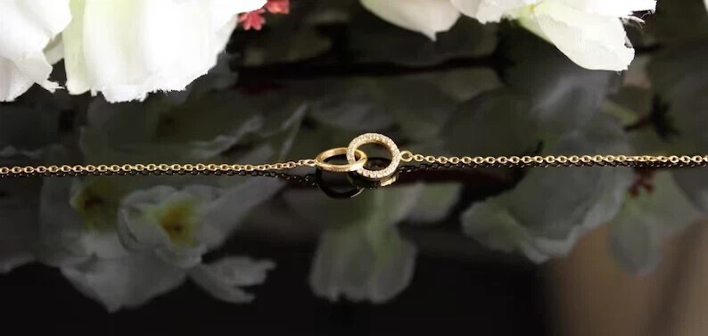 1Ct Round Cut Simulated Diamond Women’s Chain Bracelet In 14K Yellow Gold Plated