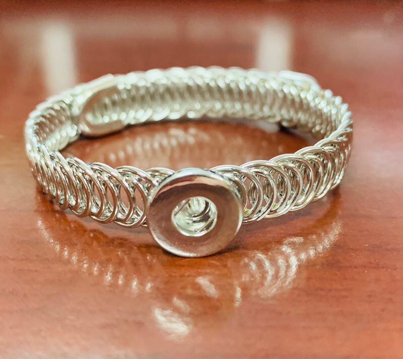 Mini Snap Jewelry Bracelet Silver Plated Wrap fits 12mm Ginger Petite Adjustable