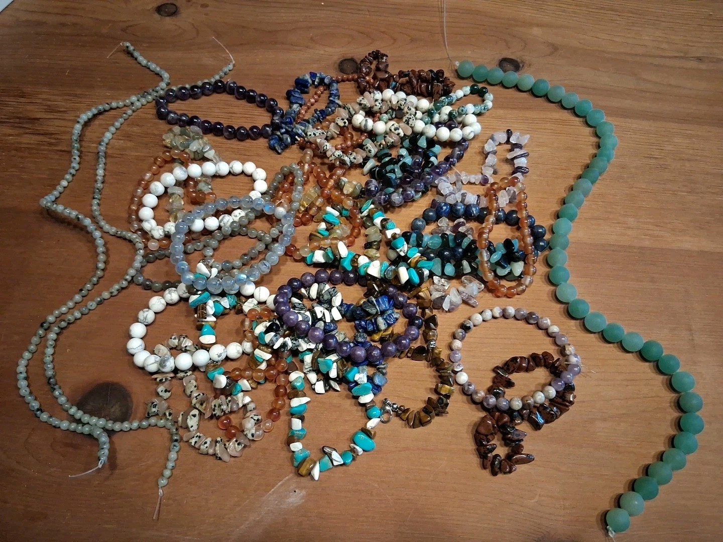 Stone Chips Beaded Stretchy Bracelet Mixed Wholesale Lot