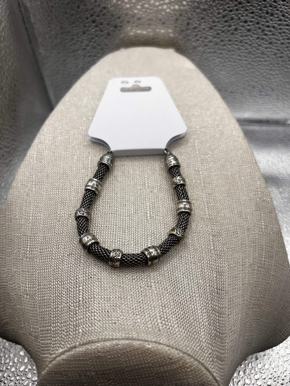 Silver Tone Braided Bracelet 8” Long Unisex