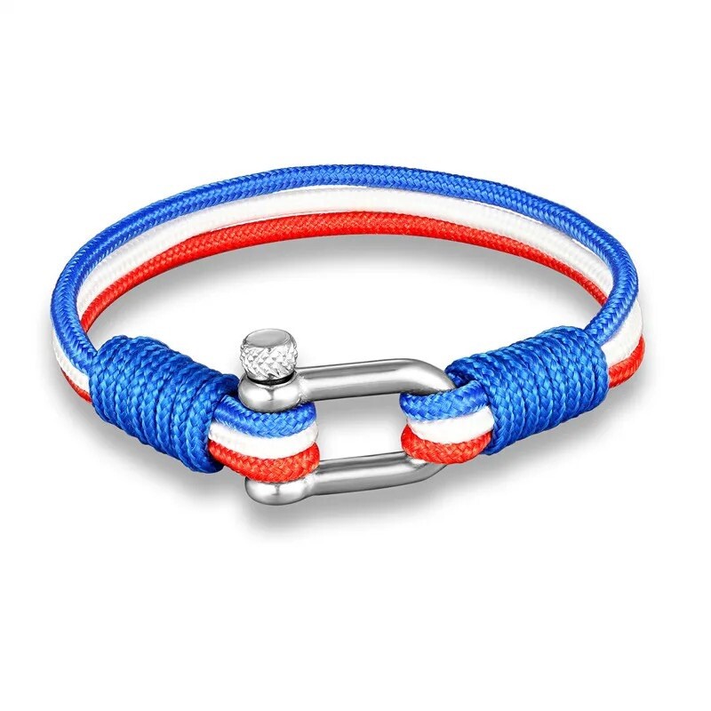 France Flag Bracelet Handmade Jewelry World Cup Zinc Alloy Stainless Steel