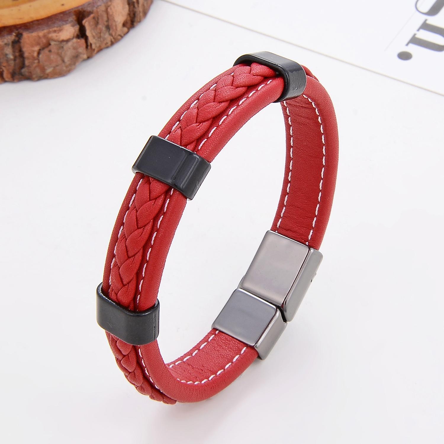 Classic Braided Leather Bracelet for Women & Men – Zinc Alloy Clasp Jewelry