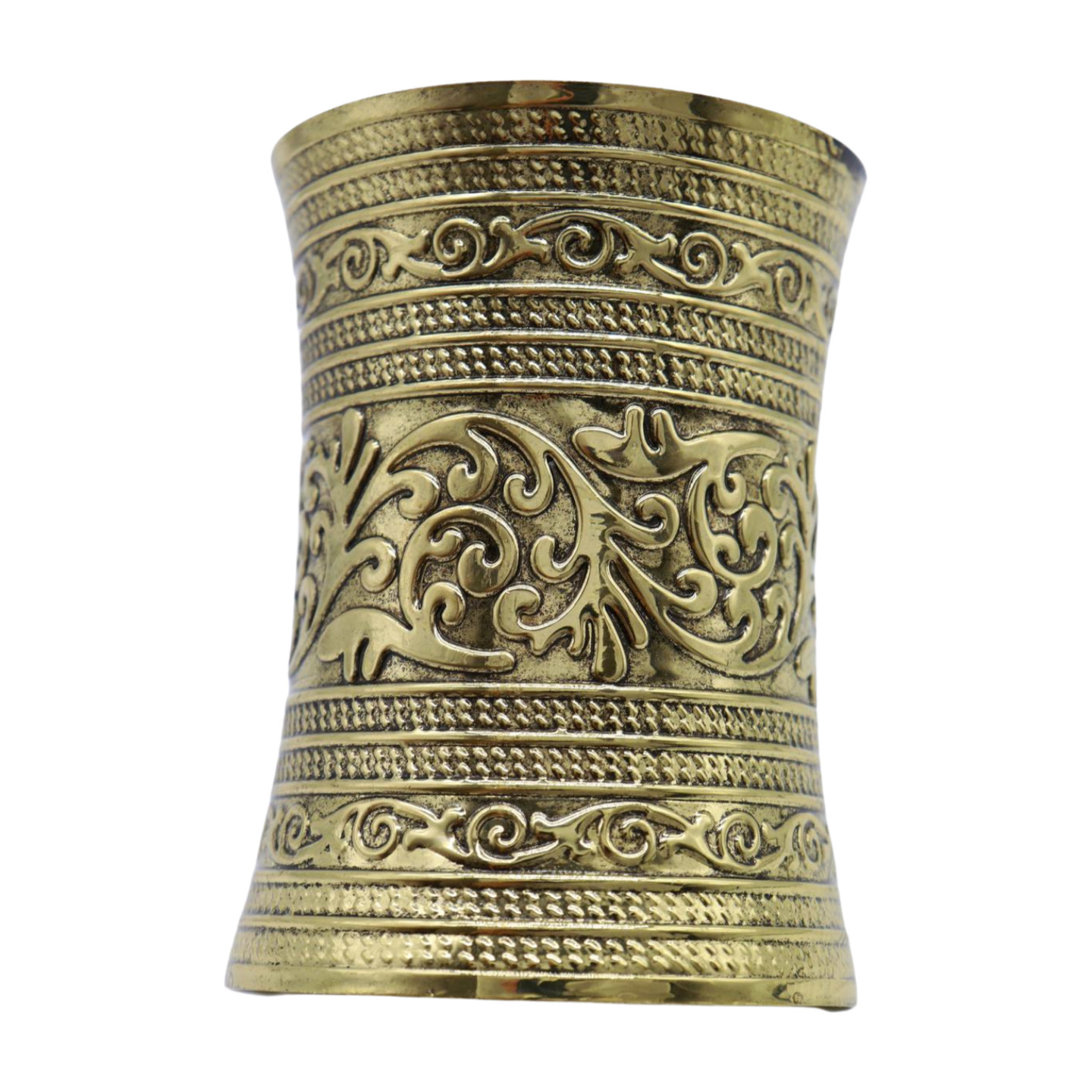 Women Antique Gold Color Extra Long Metal Roman Cuff Bracelet Filigree Halloween