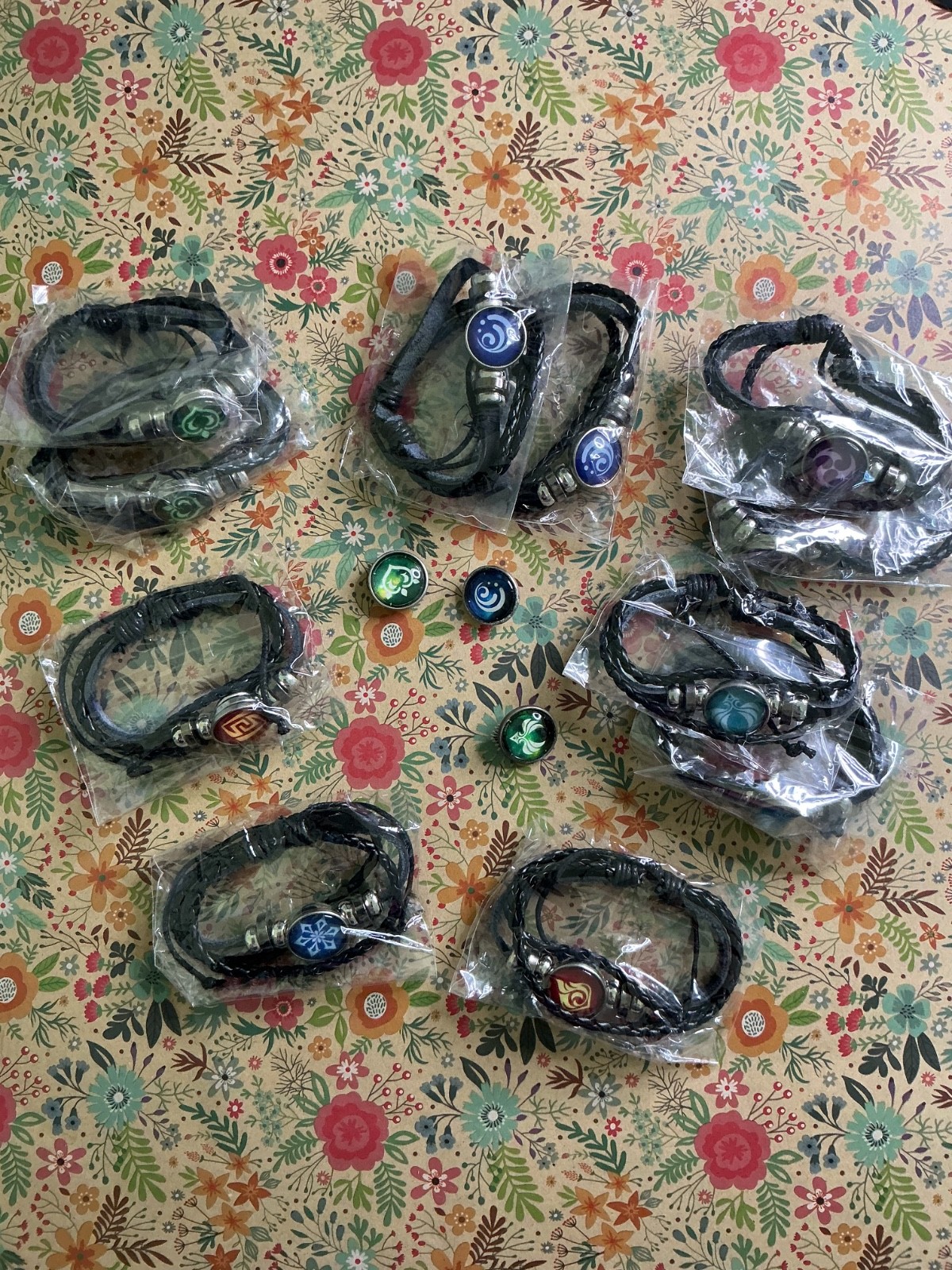Genshin Bracelets, Assorted, interchangable snaps