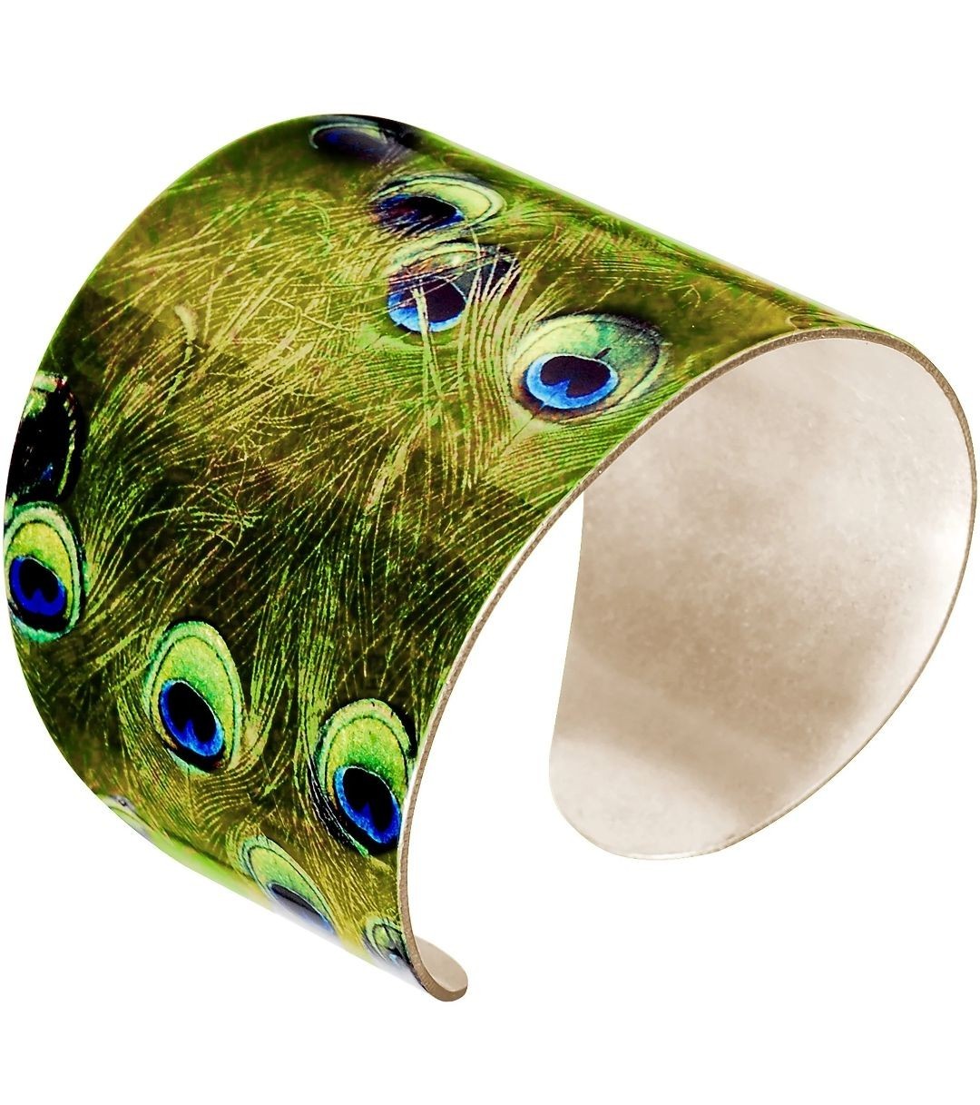 Glam Green Peacock Cuff Bracelet