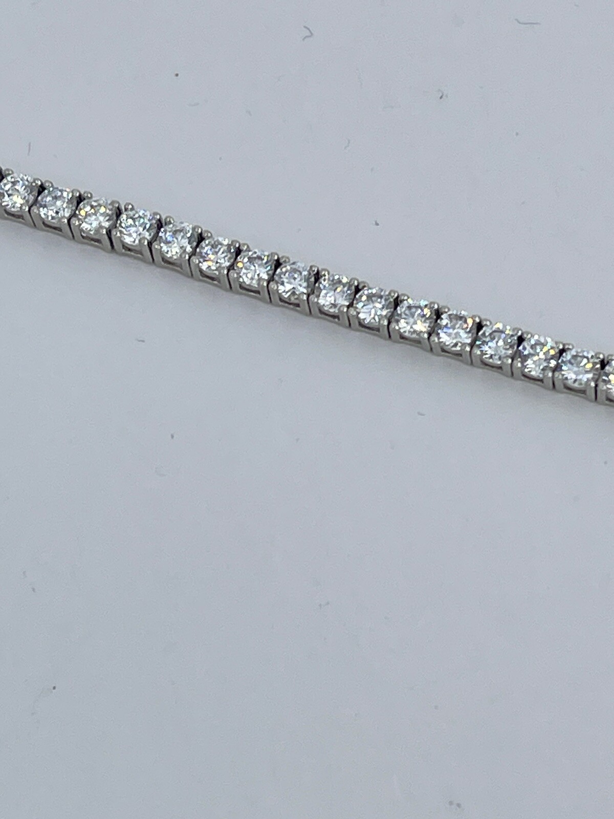 Tennis Bracelet 3mm Cubic Zirconia CZ white colorless silver tone 9″