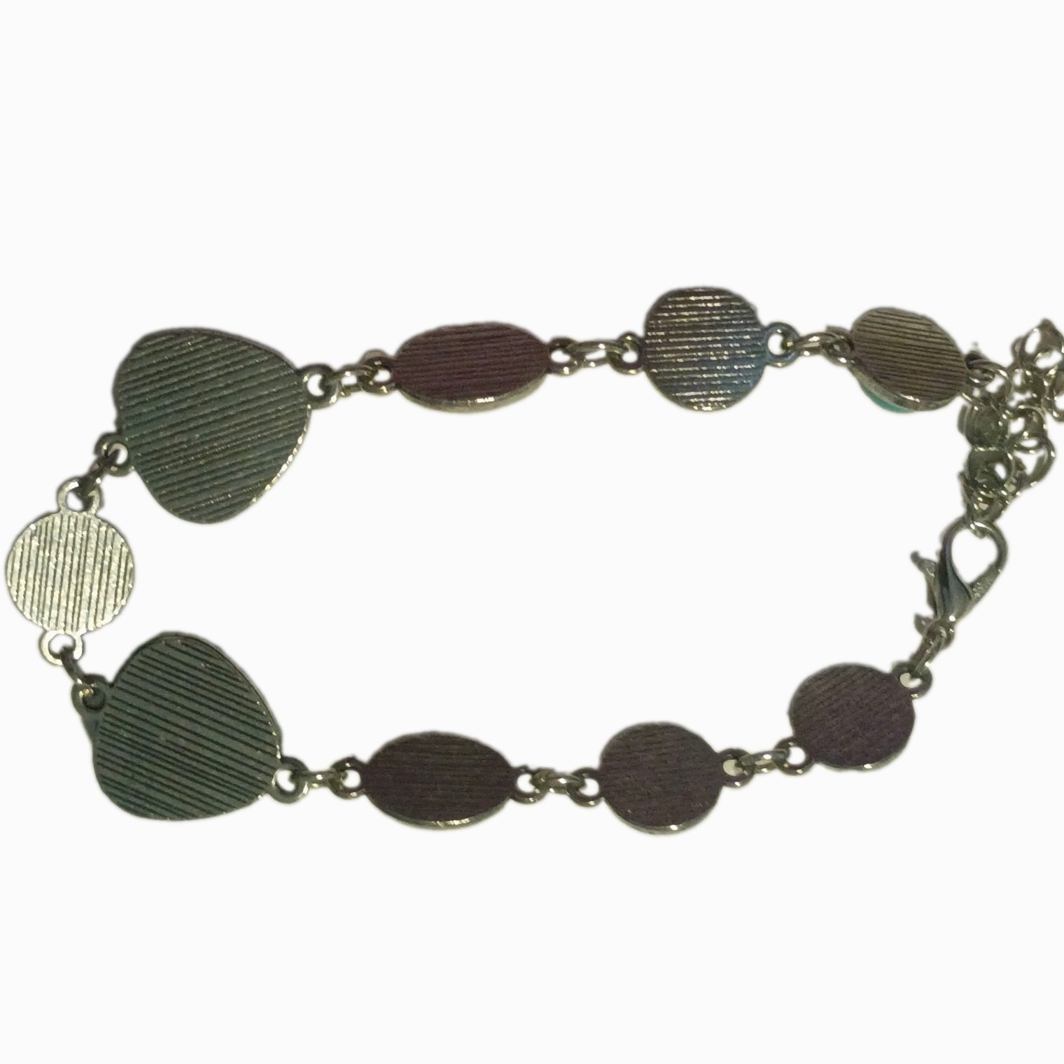 Cute Faux Tourquoise Cabochon Silver tone Bracelet