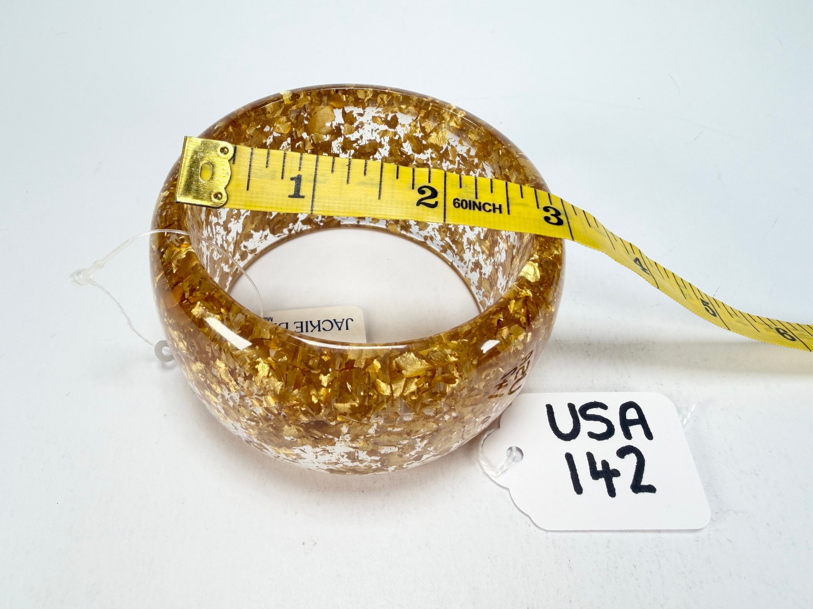 Jackie Brazil “Carmen” Gold Flakes 5cm Resin Bangle ( B2500 )
