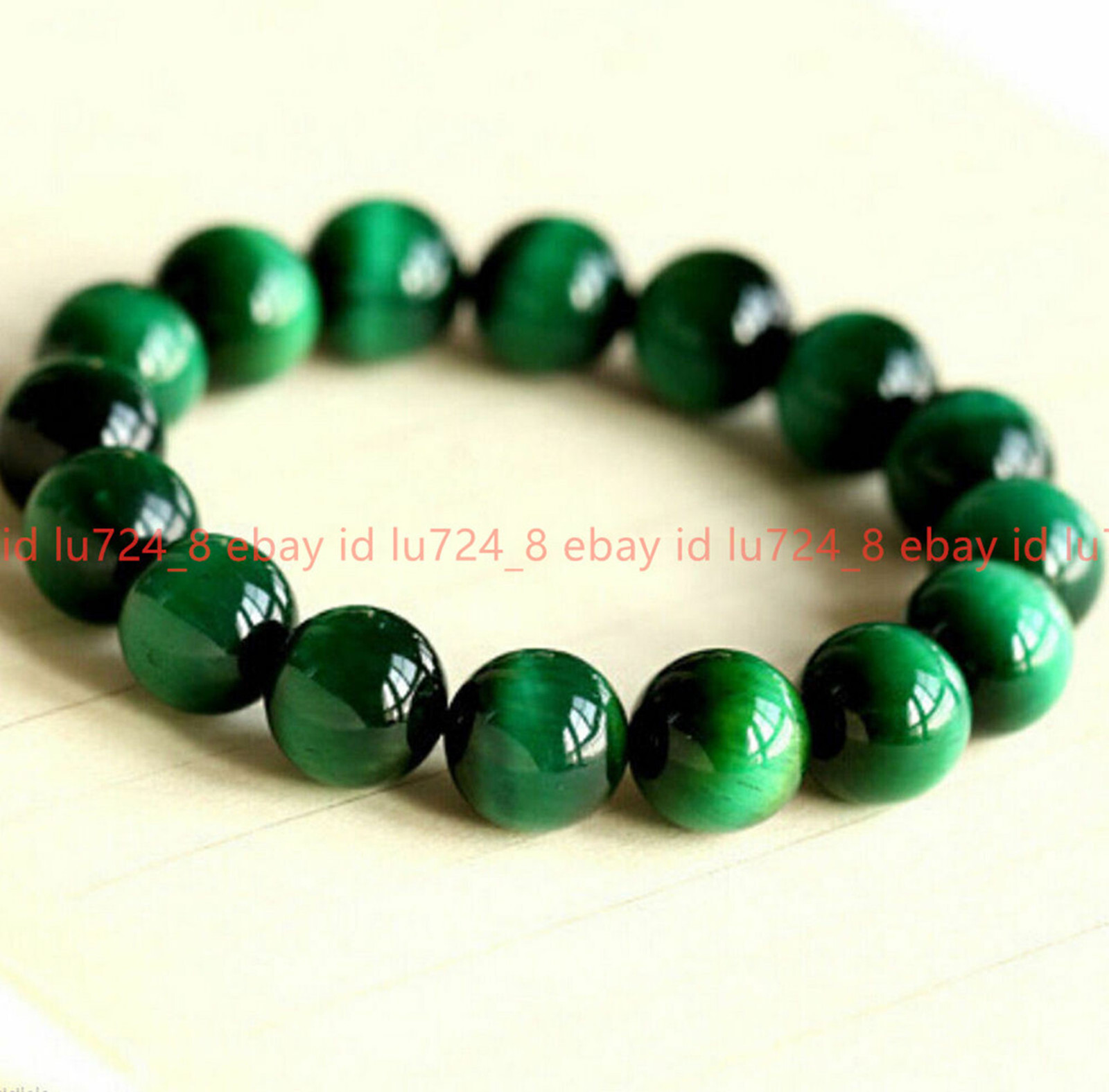 100% Natural 6/8/10/12/14mm AAA+ Gemstone Green Tigers Eye Stone Beads Bracelet
