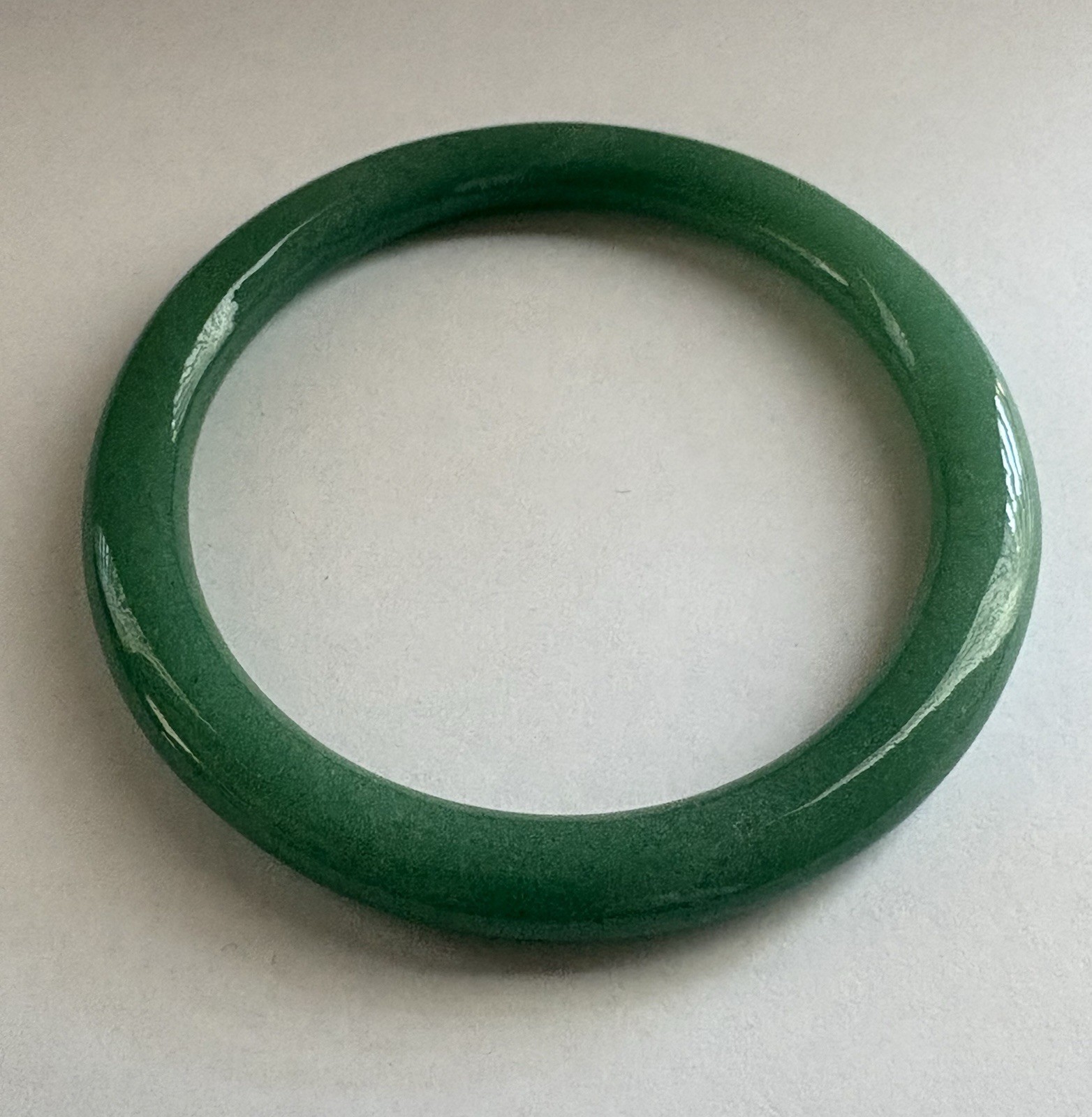 Green Jadeite Jade Color Unknown Material Glass Like Bangle Bracelet