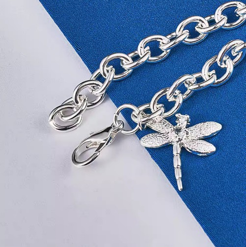 925 Sterling Silver Dragonfly Gift Bracelet for Women – Zircon Pendant Jewelry