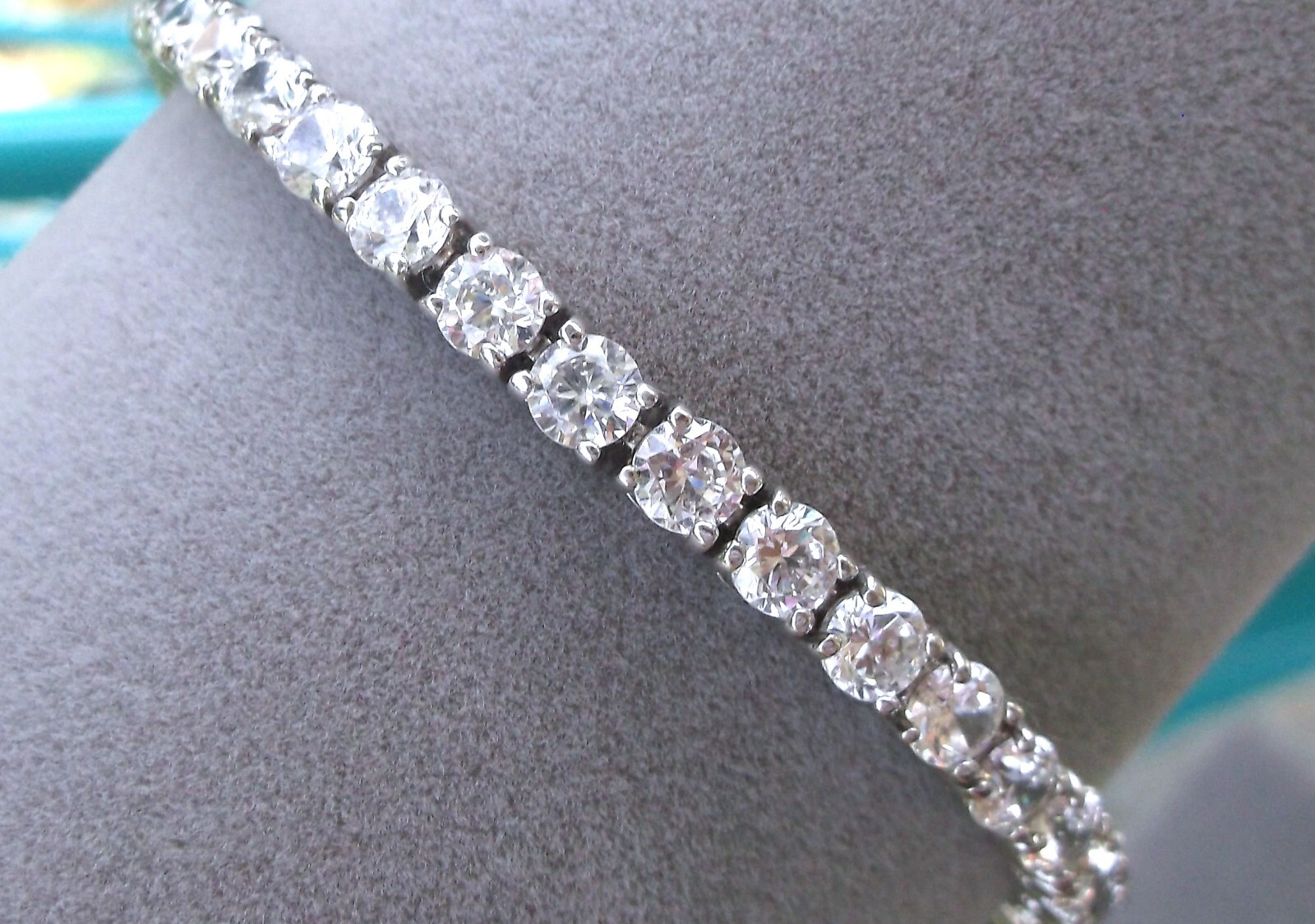 CUBIC ZIRCNIA 3MM RHODIUM PLATED SILVER TENNIS BRACELET by IBB