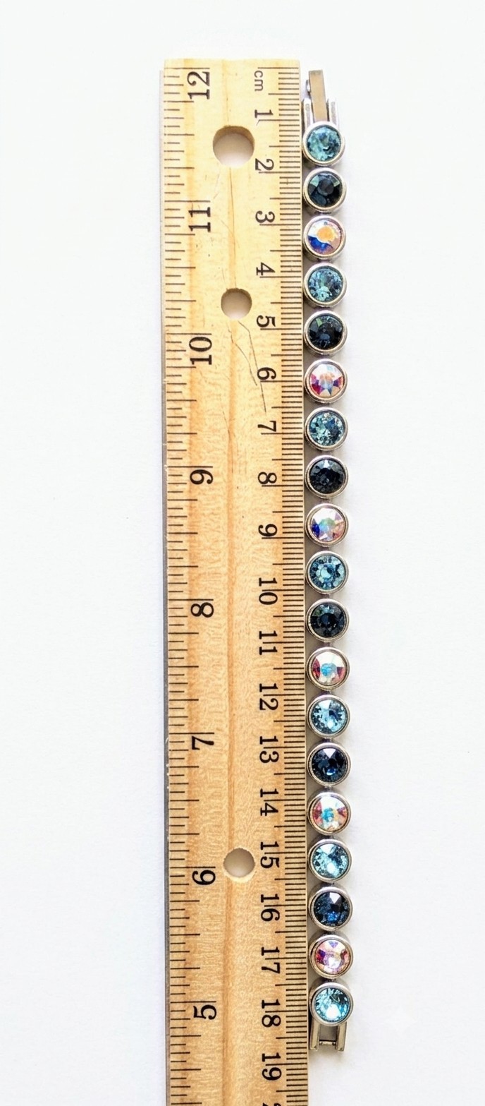 Touchstone Crystals by Swarovski SAND Ice Bracelet Topaz Rhodium Plating 7 1/4