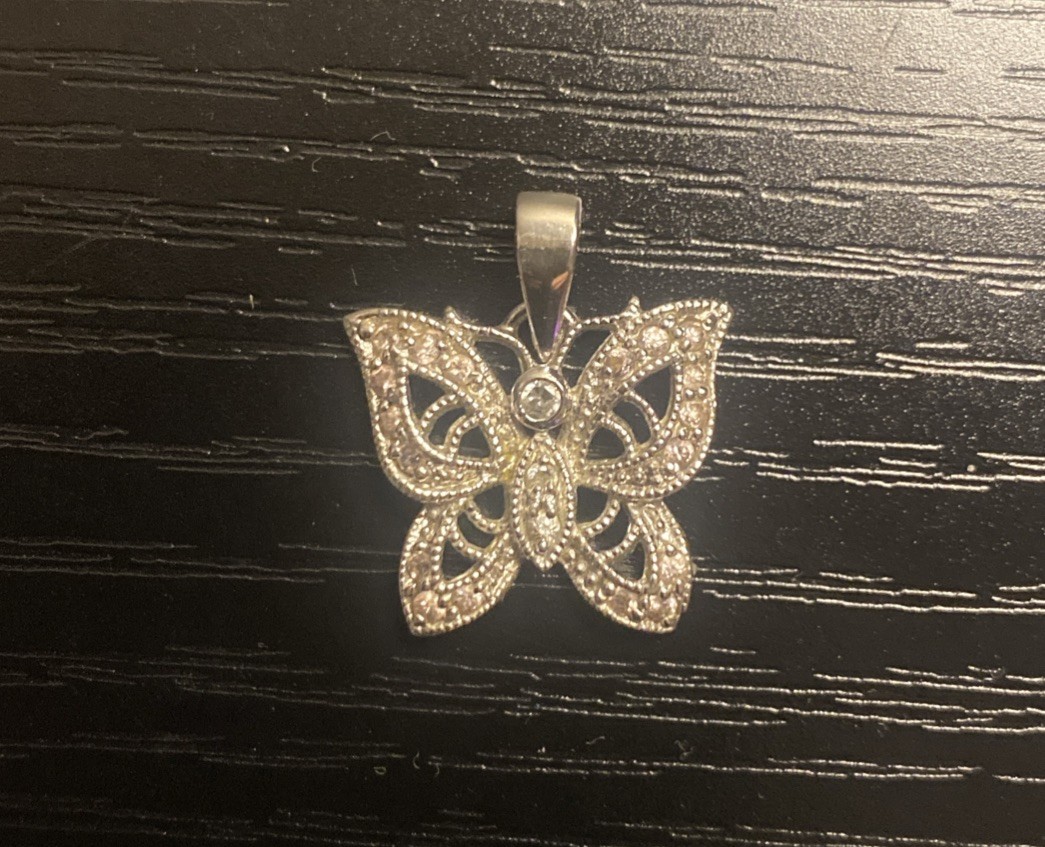 Silver Butterfly Pendant Charm 925 Stamped – See Description