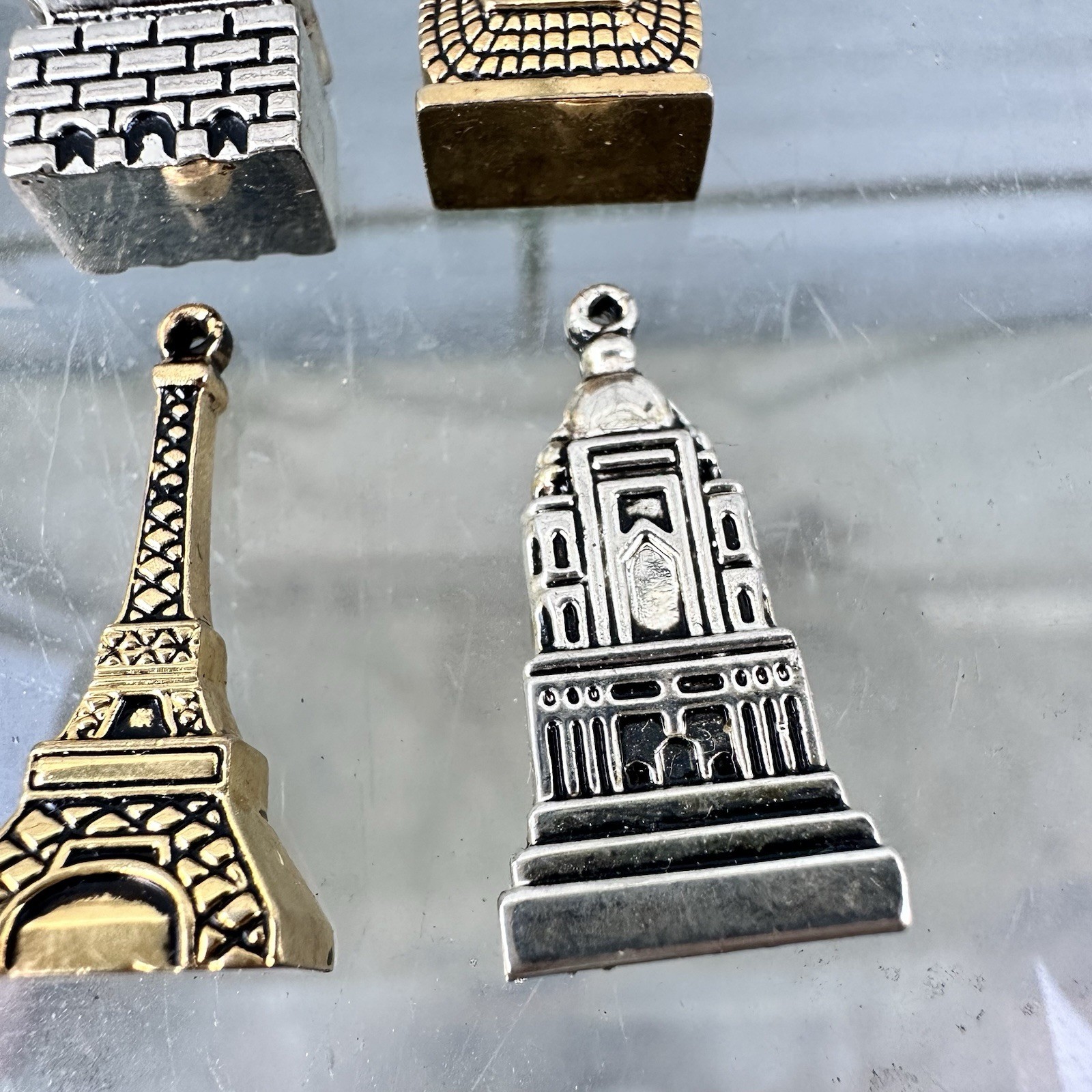 World Landmark Charm Lot 1” Travel Themed Pendant Lot Monument Souvenir Set