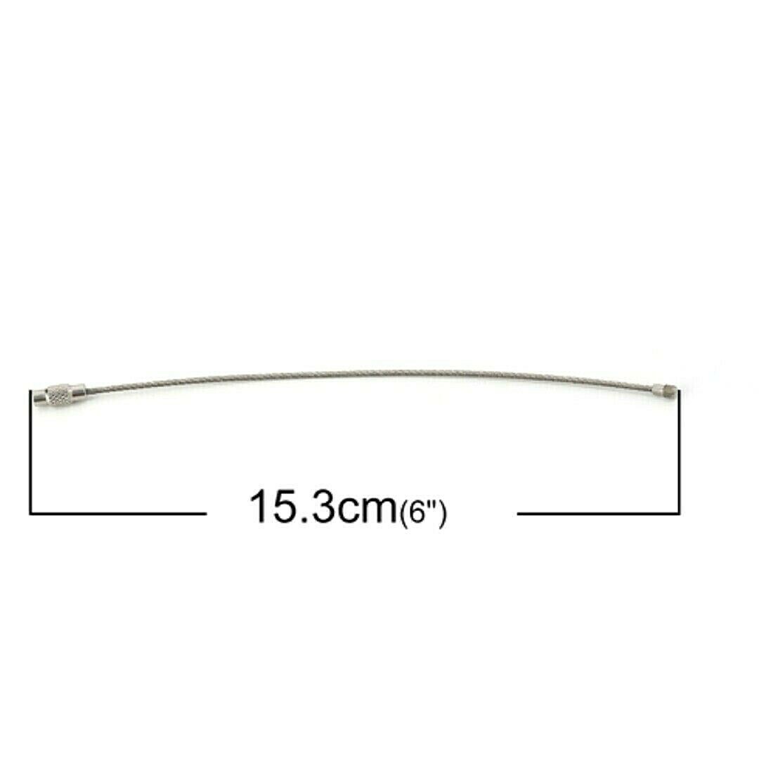 Small Child 6 Inch Size 304 Grade Stainless Steel Add A Bead Cable Cord Bracelet