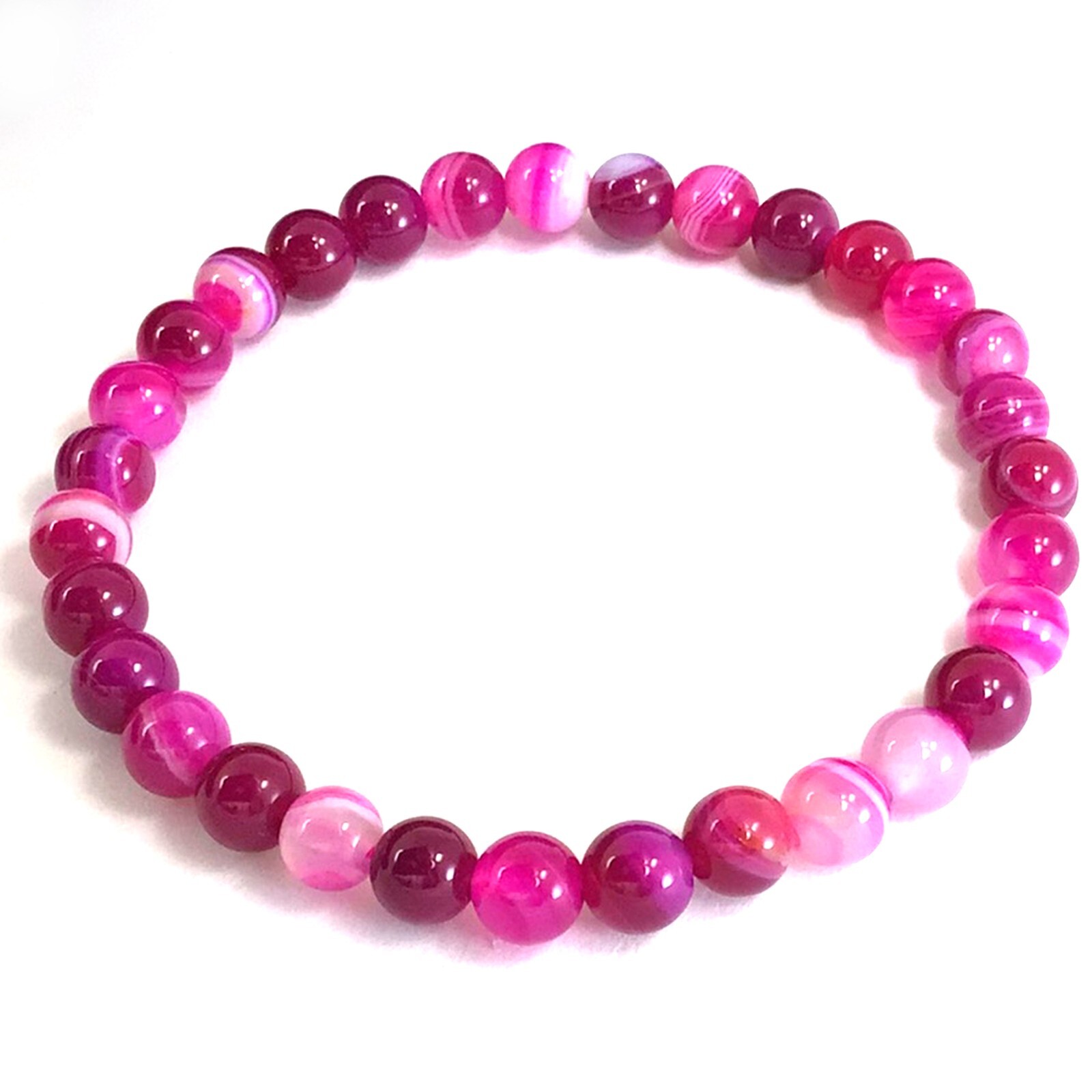 6MM Round Beaded Handmade Natural Gemstone Balance Stretch Bracelet Healing 7.5″