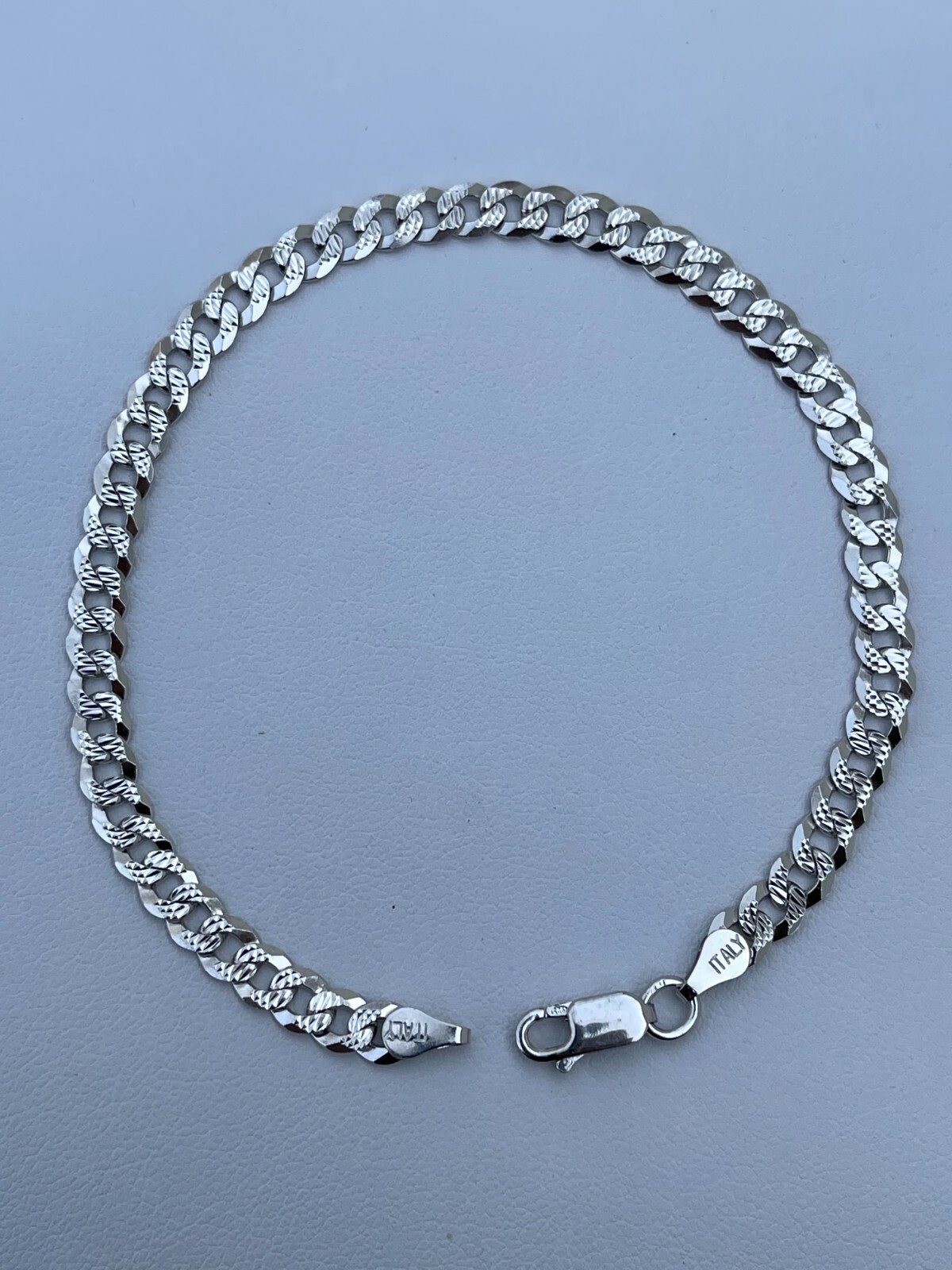 Real Solid 925 Sterling Silver Mens Miami Cuban Link Bracelet 5mm Diamond Cut