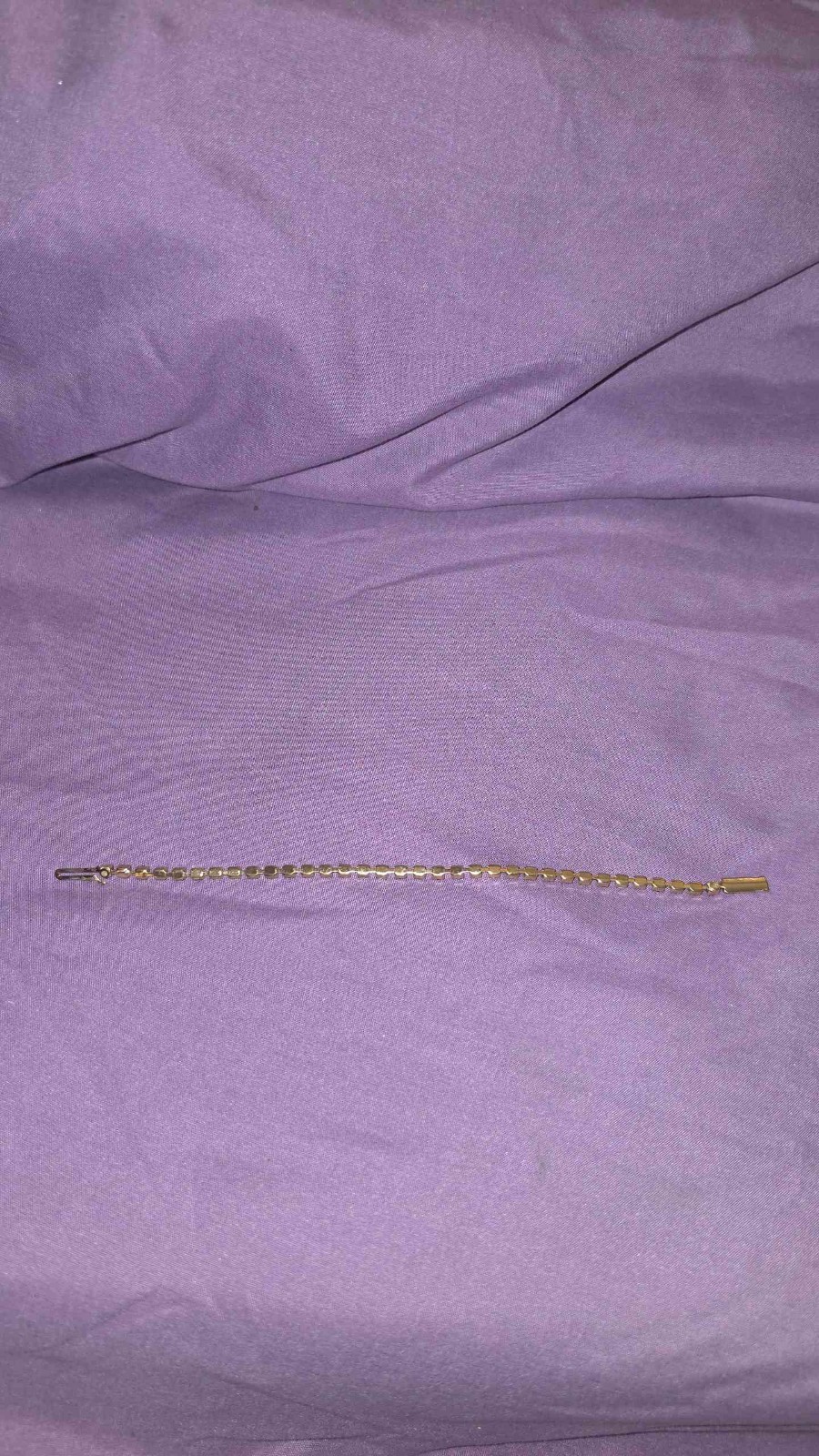Vintage Gold Vermeil Sterling Silver Ruby Red & Clear Stone Tennis Closed Back