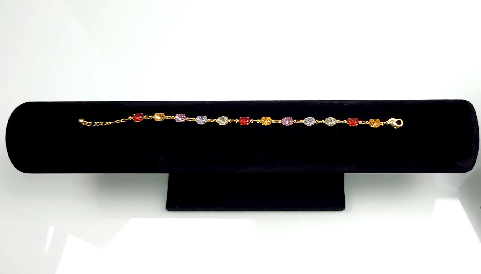 Gold Tone Multicolor Crystal Kasia Tennis Bracelet Size 7 – 8 in NIB 2010