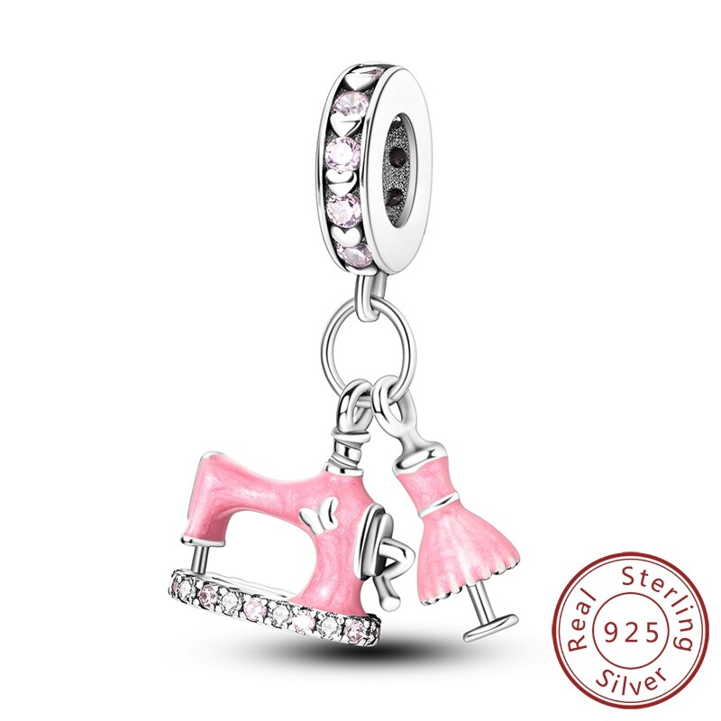 MULA Original CZ Dress Pendant DIY Charm 925 Sterling Silver For Women Bracelet