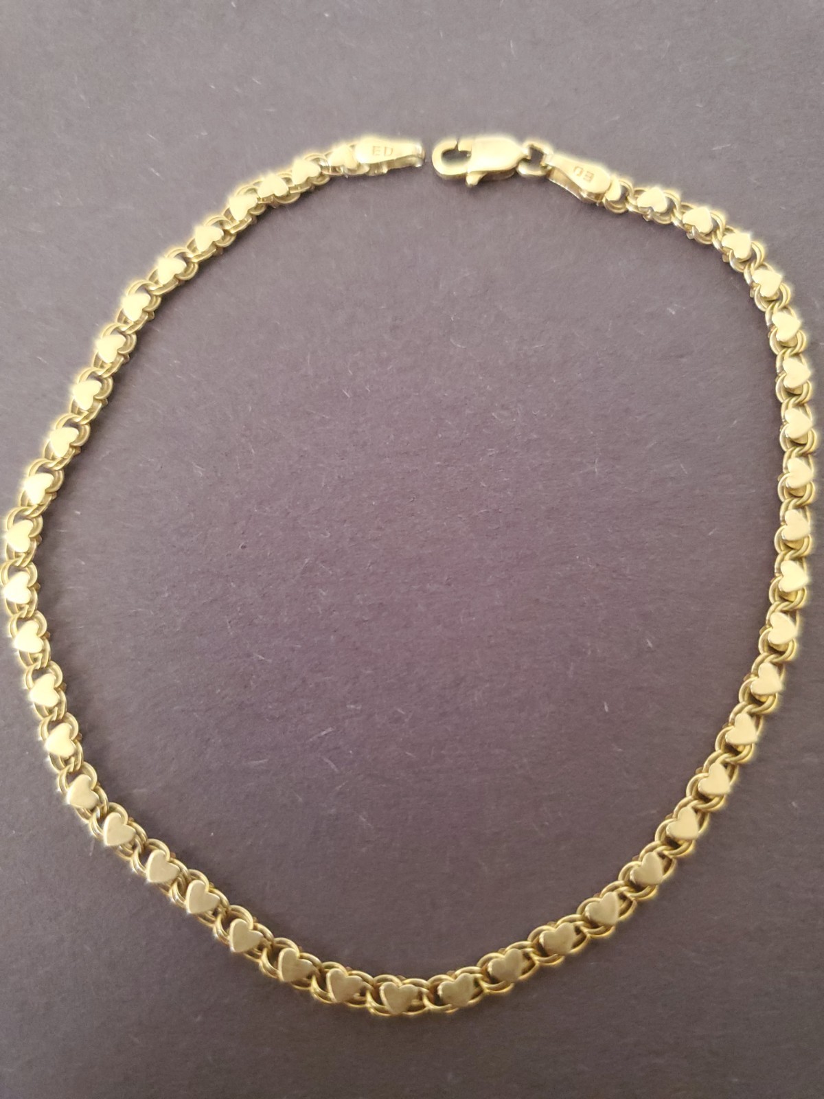 ED Marshall, 14k Gold Mini Hearts 8in Bracelet 3.2grams