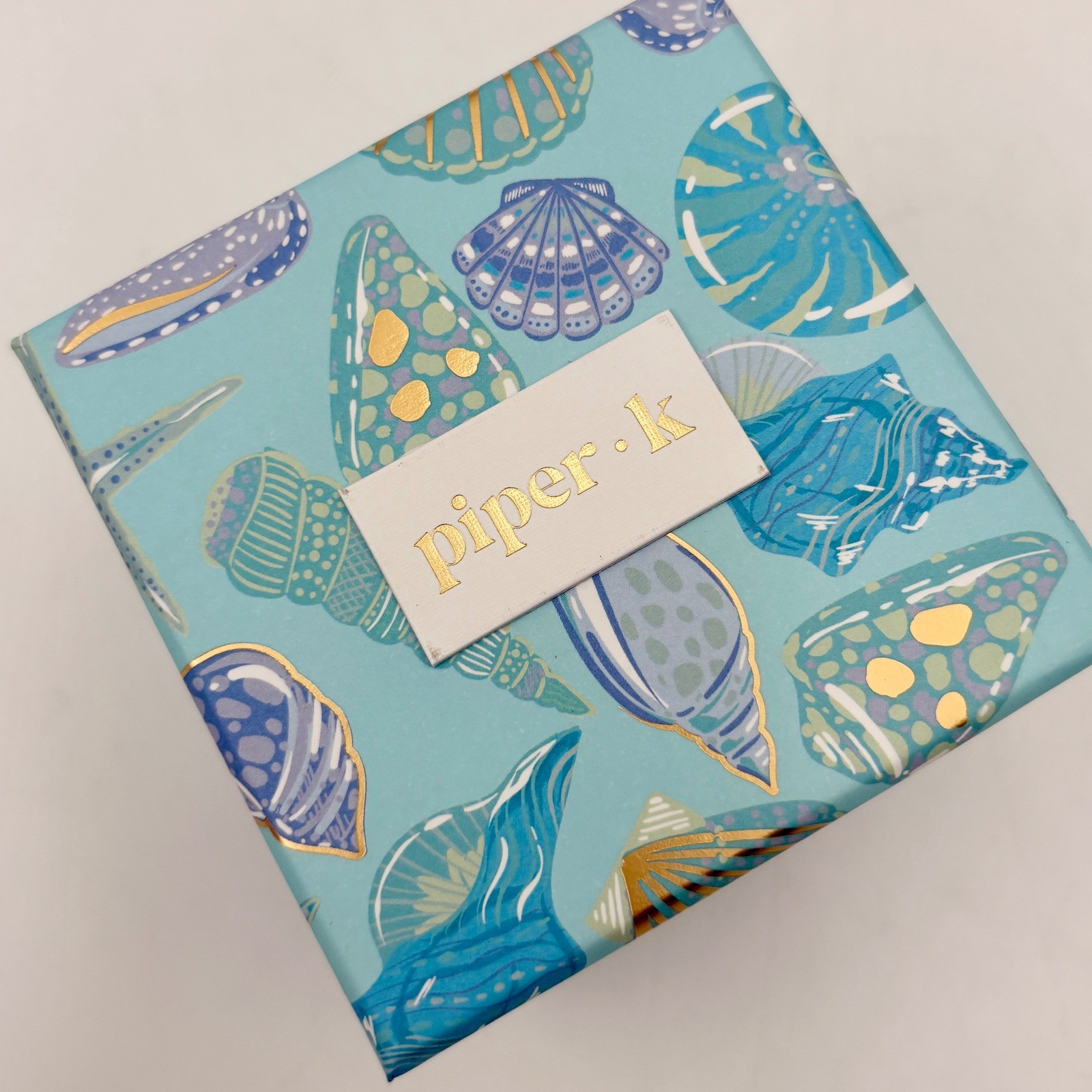 Piper K Blue Koi Fish Enamel Hinged Bangle Bracelet Gold Tone Hand Painted NIB