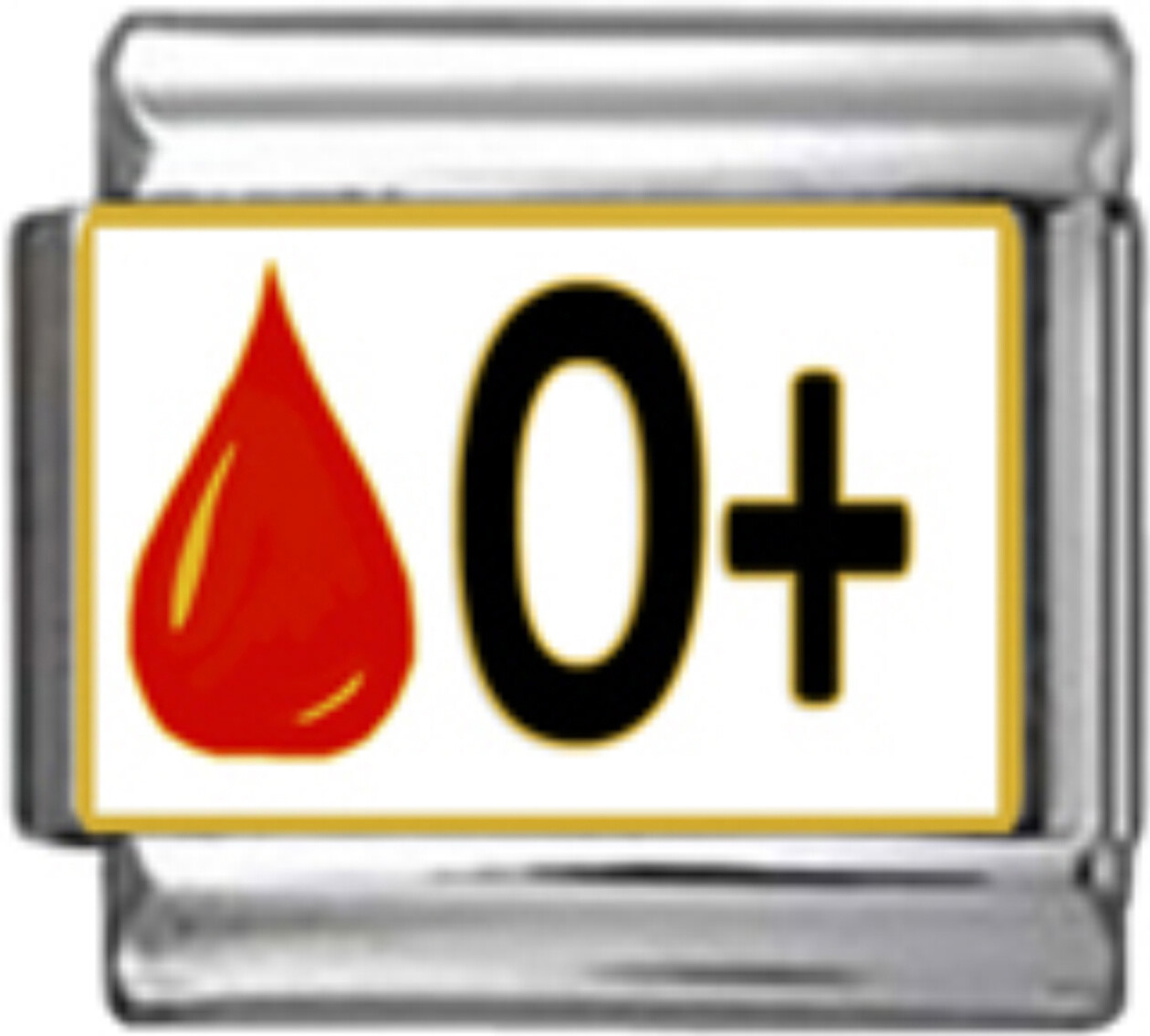 BLOOD GROUP TYPE O+ Enamel Italian 9mm Charm MA016 Fits Traditional Classic