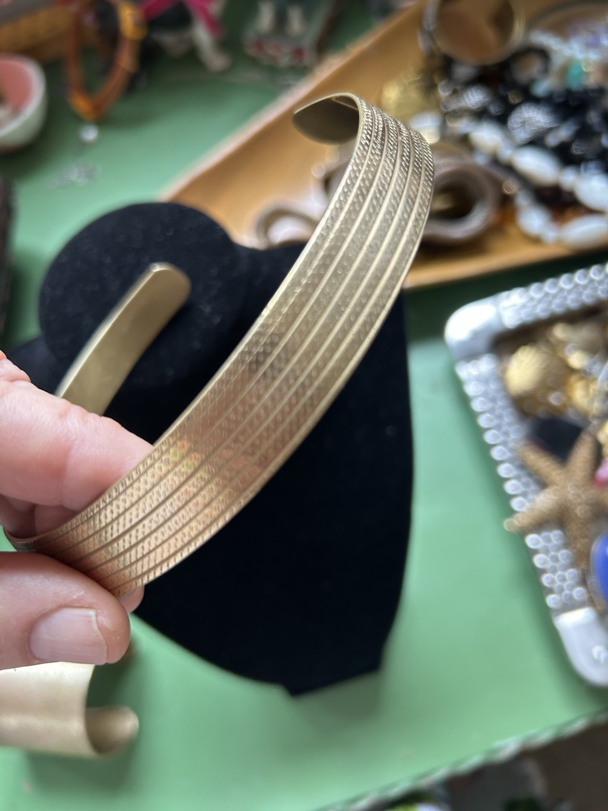 Vintage solid copper cuff and torque
