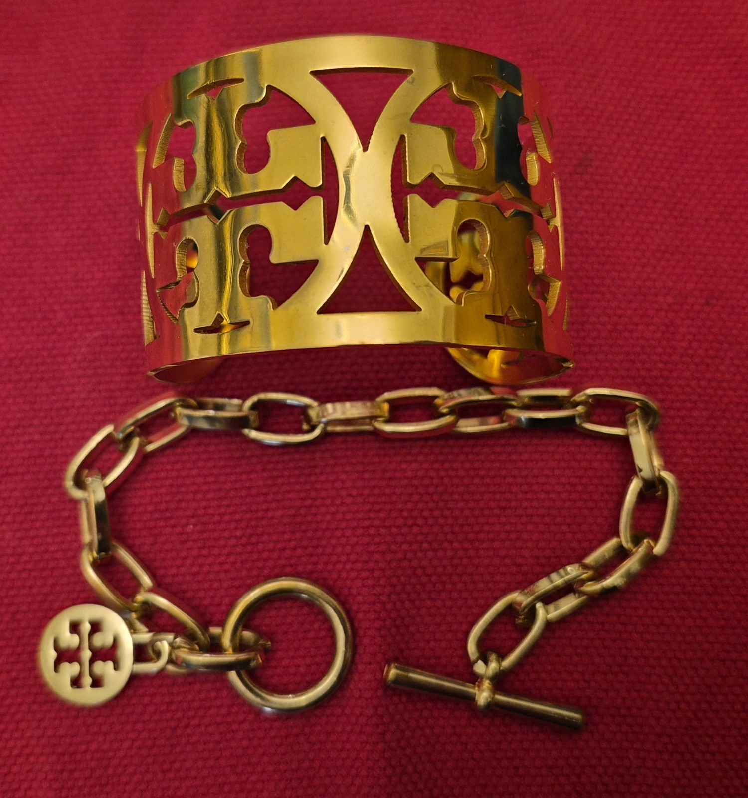 Tory Burch Gold-Plated Bracelets, 2 Pieces, Beautiful Collection