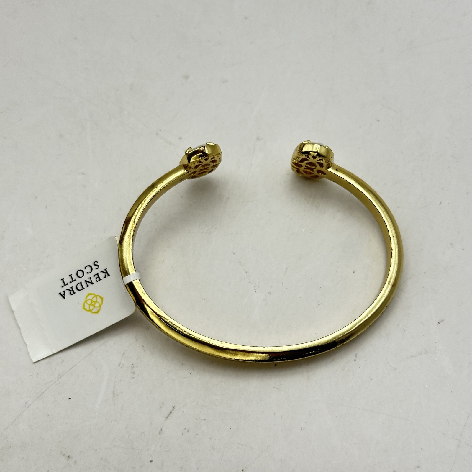 Kendra Scott Elton Cuff Bracelet 14k Gold Plated Brass Ivory Mother Of Pearl