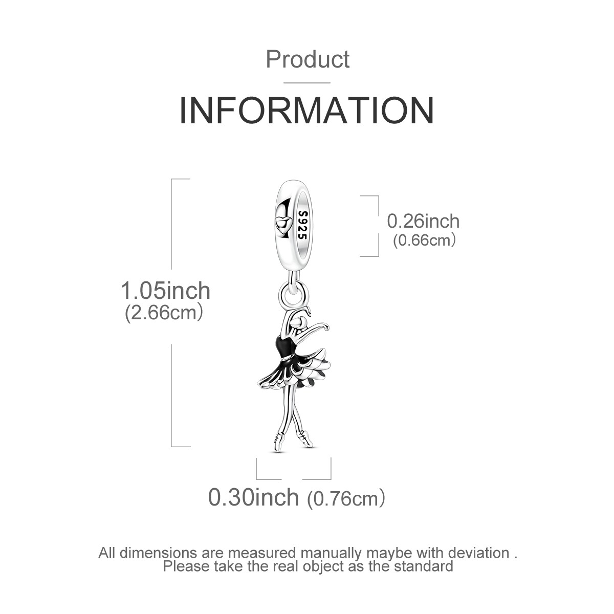 MULA Fine 925 Stering Silver DIY Charm Dance Female Pendant for Women Bracelet