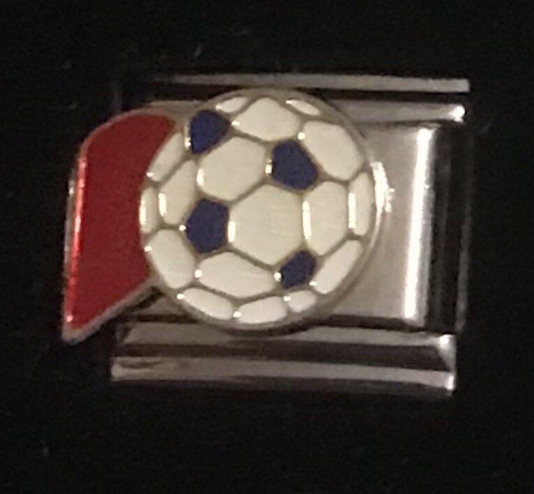 Soccer Ball Wholesale Italian Charm Enamel Link 9MM K19