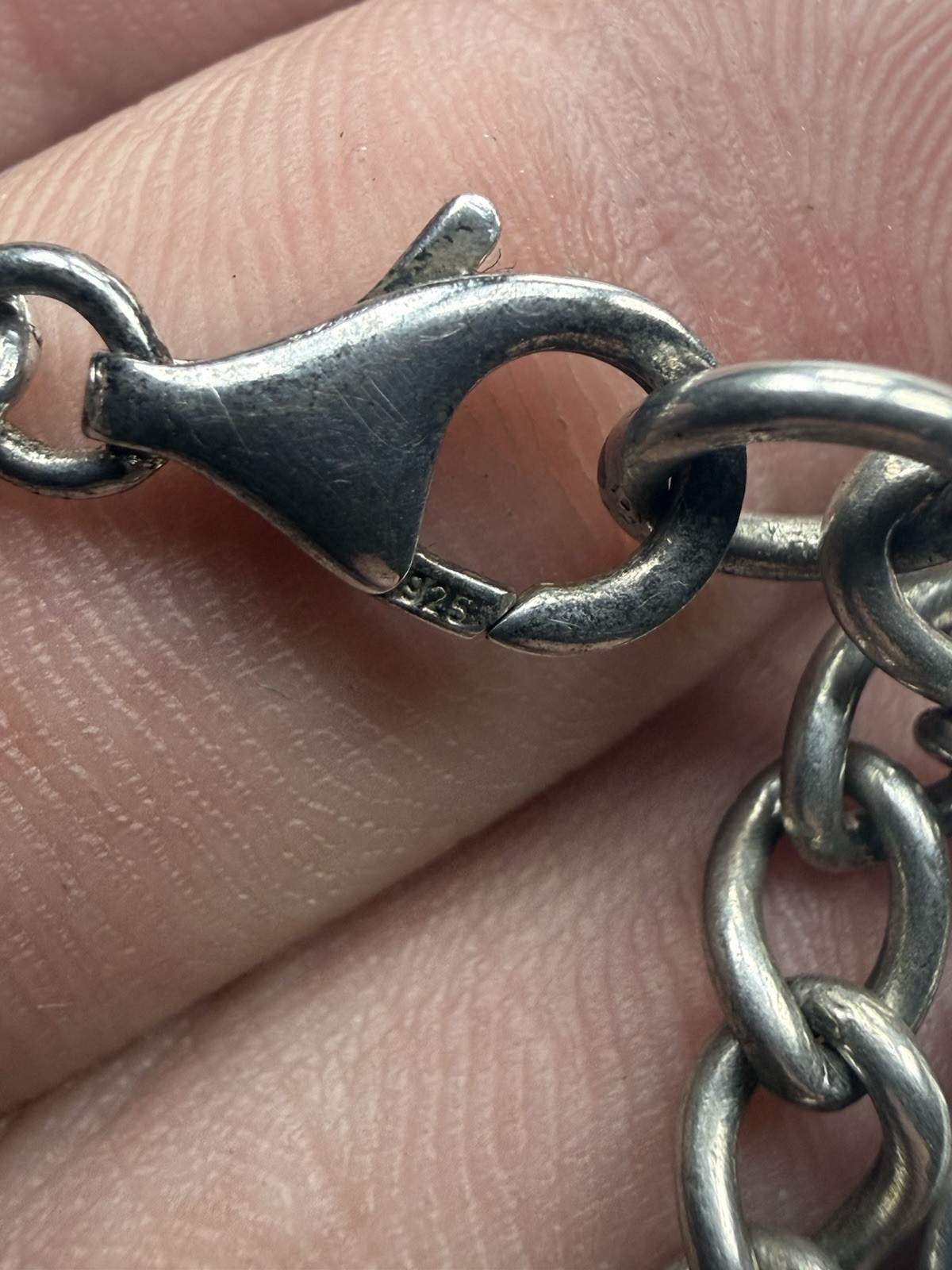 Beautiful Heavy Oxidized Sterling Roman Coin Cha Cha Charm 7” Bracelet – 58.9g