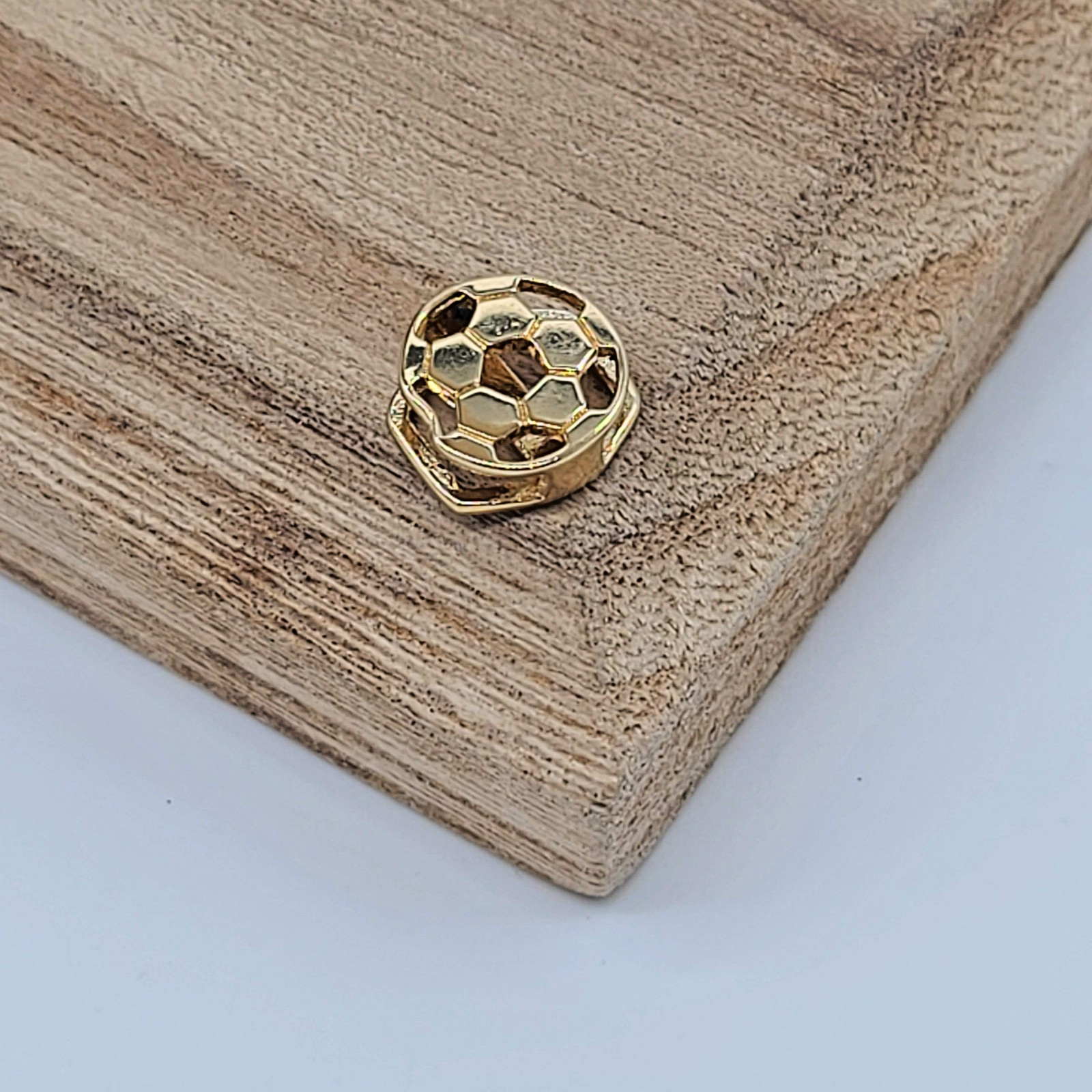 Keep Collective Shiny Gold Soccer Ball Sliding Key Charm – Sports Fan Jewelry