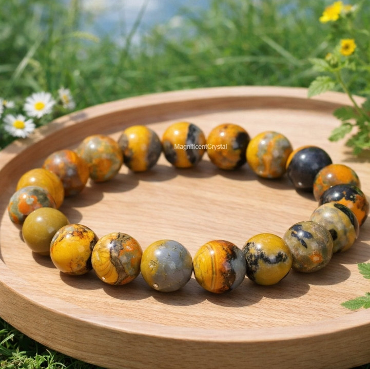 High Quality Bumblebee Yellow Jasper Stretch Bracelet Healing Energy Jewelry