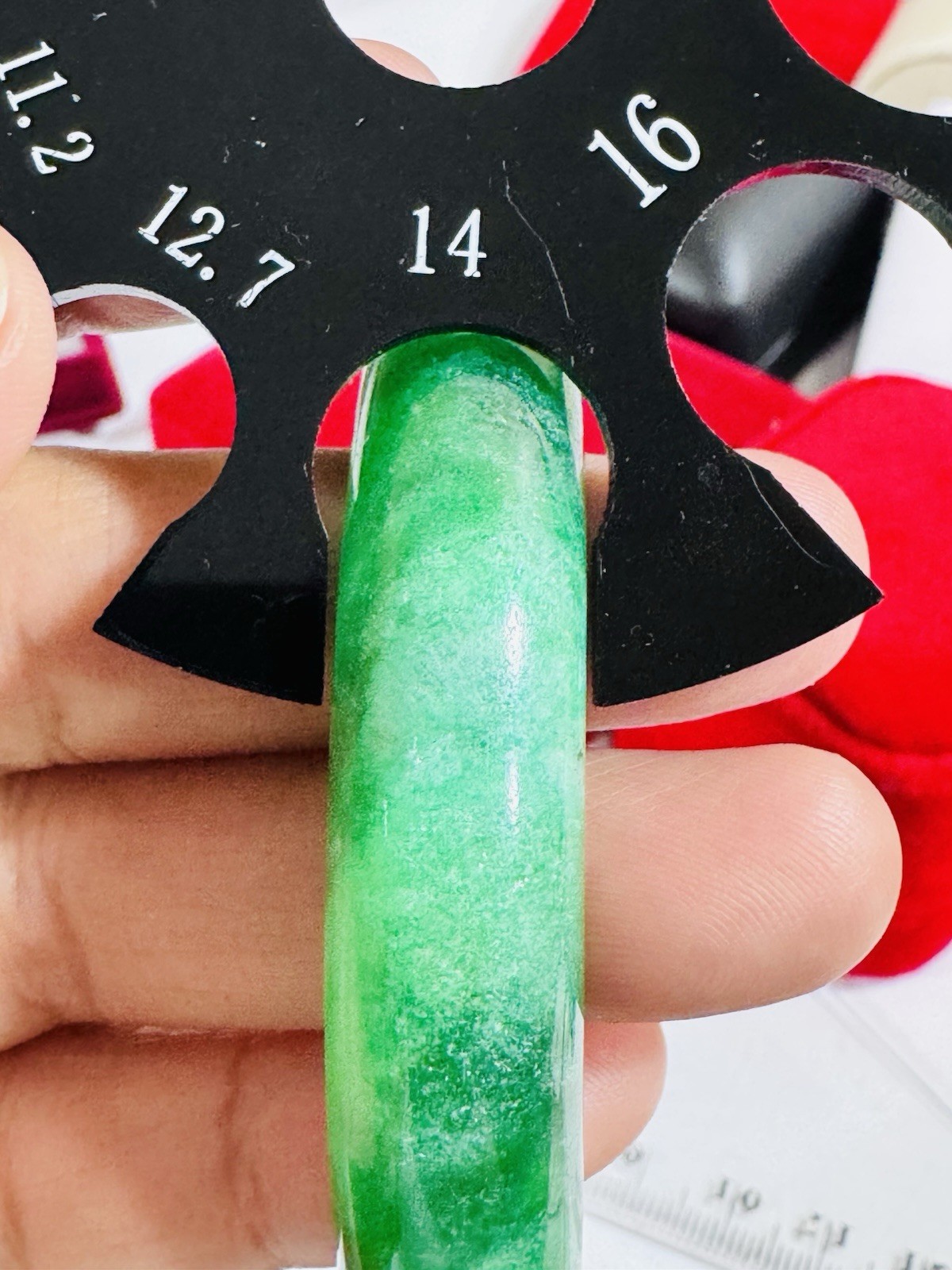 Real Jade High Grade Emerald Green Bangle Fits 5”-6.5”inch 15-16cm 55.8g 13mm