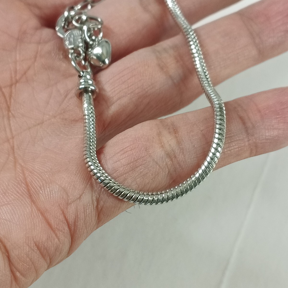 Women’s Bracelet 8.5″ length Brass plated Silver