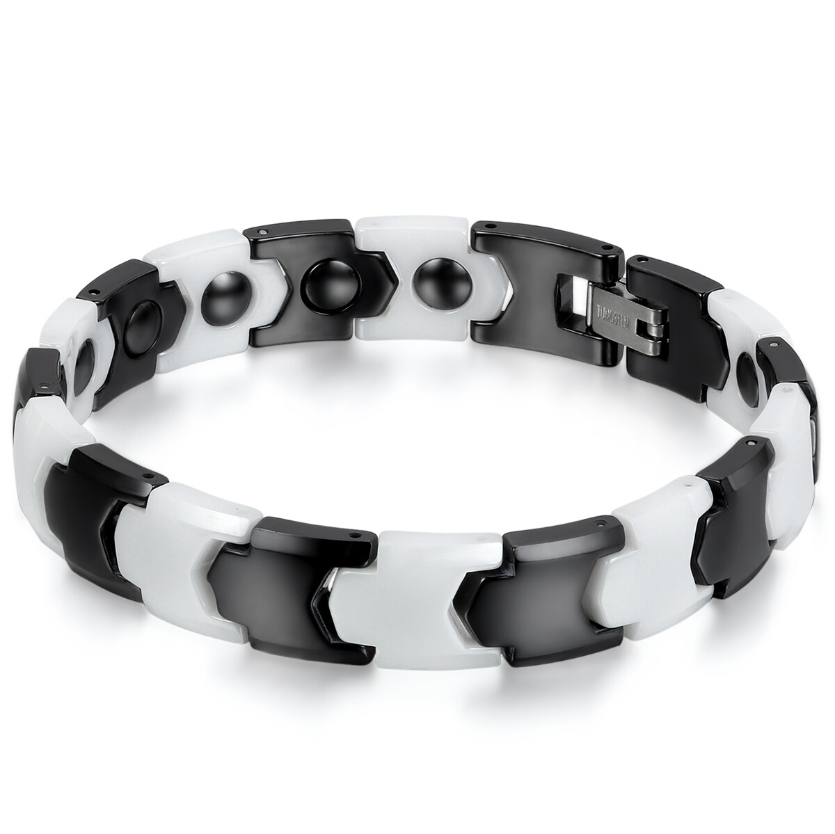 8.3″ Mens Boys Ceramic Energy Magnetic Health Bracelet Brazil Style Cuff Bangle