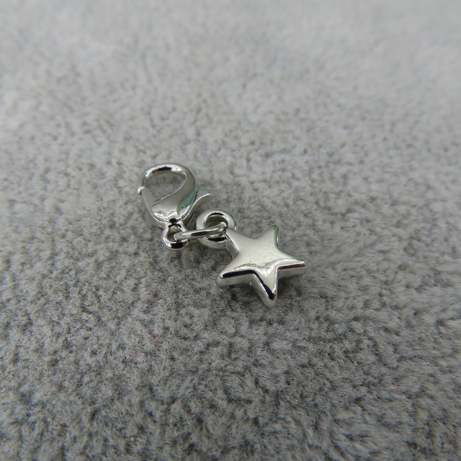 LITTLE STAR Charm Zipper Pull Keyring Add On Clip Dangle Silver Tone Celestial