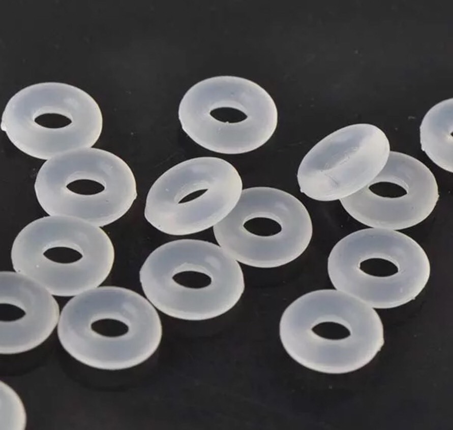 40pc-White/Clear Silicone Rubber Stopper Rings Spacer Bead Fit European Bracelet