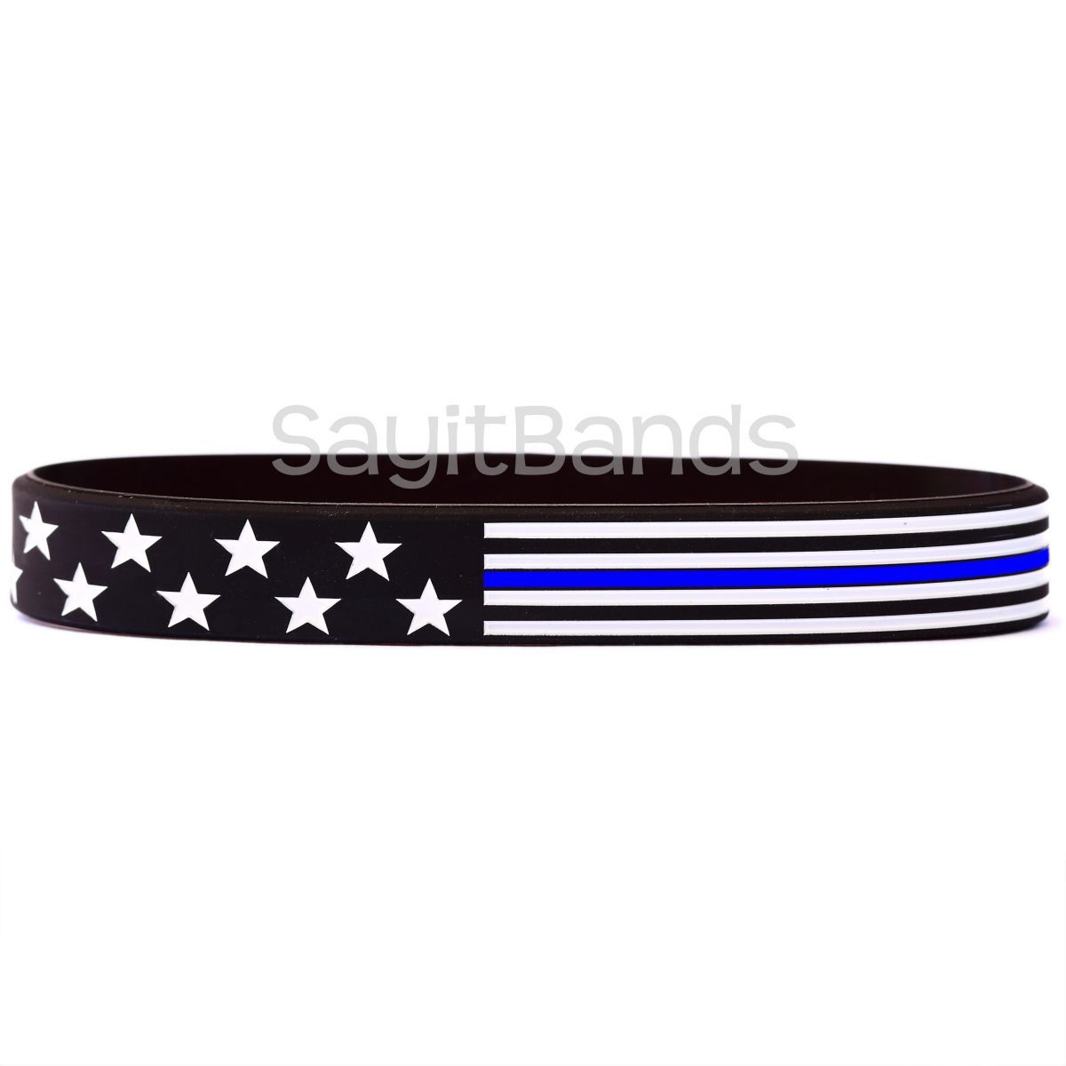 50 Thin Line USA Flag Wristband bracelet – Blue, Red, Green, Yellow, or Gray