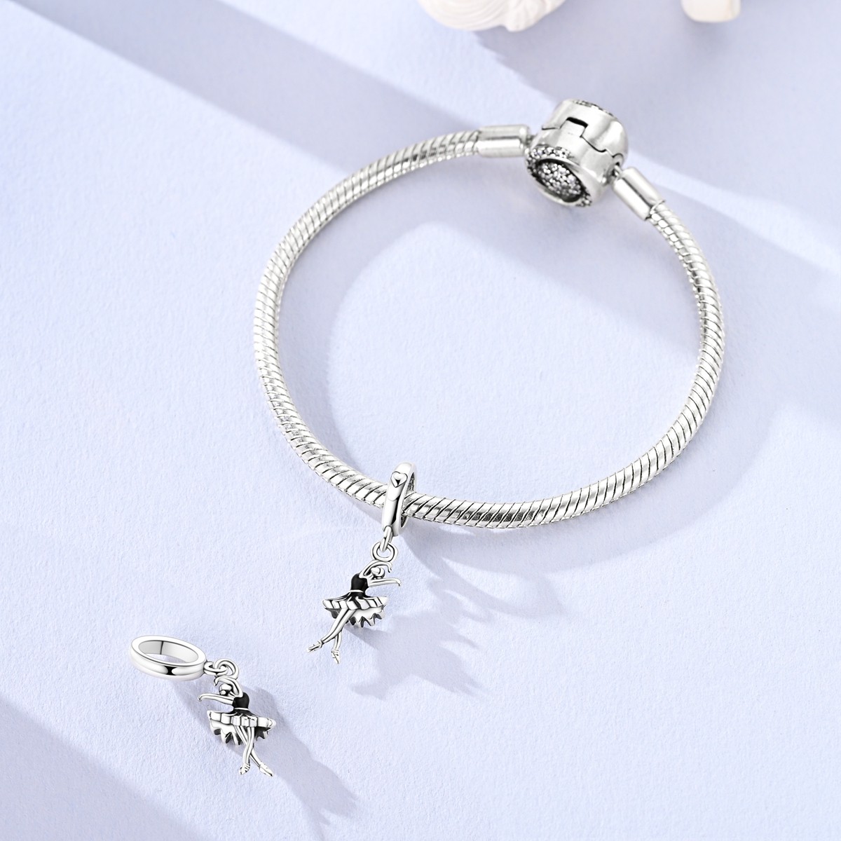MULA Fine 925 Stering Silver DIY Charm Dance Female Pendant for Women Bracelet