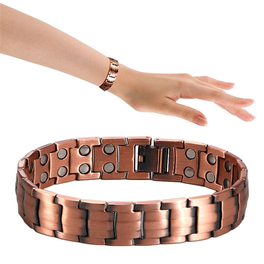 1/2Pack Pure Copper Magnetic Bracelet Arthritis Pain Therapy Energy Cuff Bangle